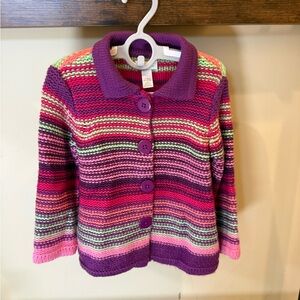 First Impressions Toddler Girls VALETINES Knit Purple Cardigan Sweater